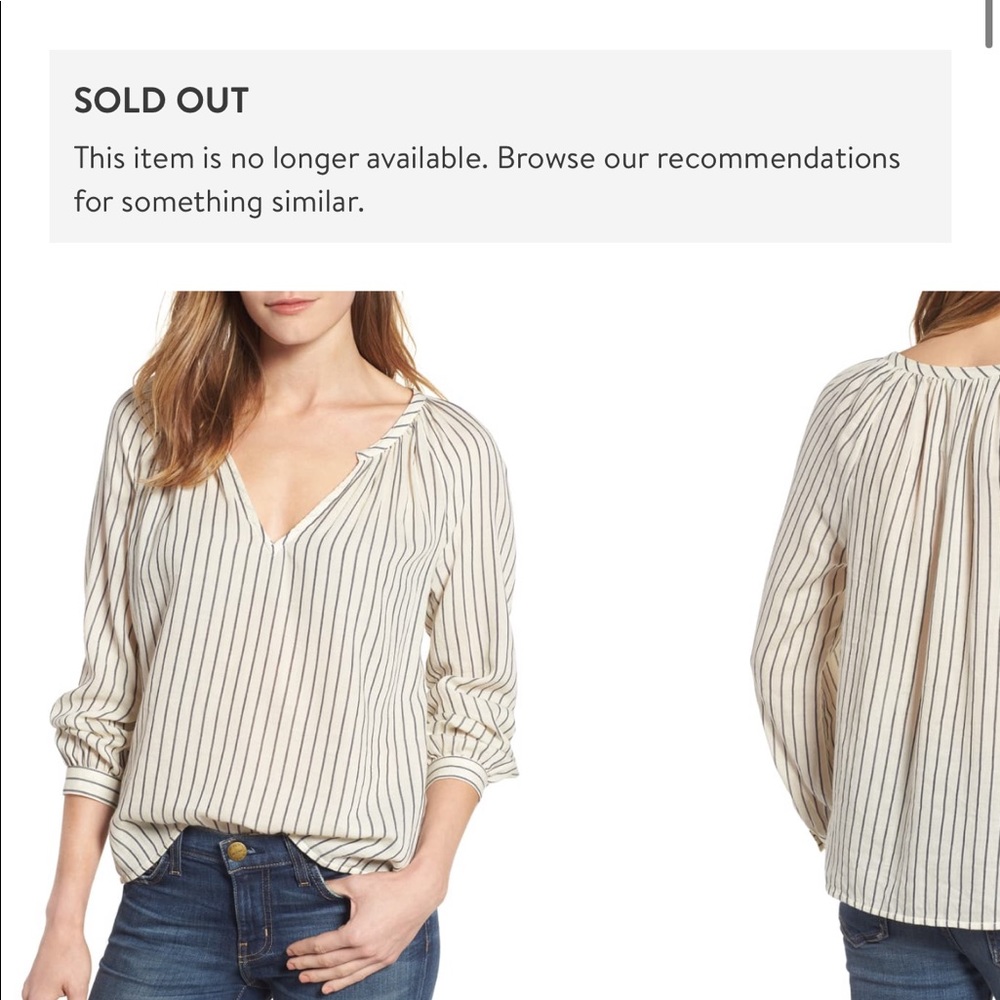 Lucky Brand Striped Peasant Blouse